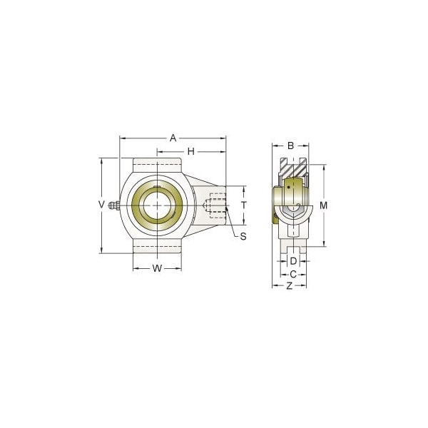 SINGLE ROW BALL BEARING, 40MM ZINC WIDE SET SCREW WHITE TAKE-UP